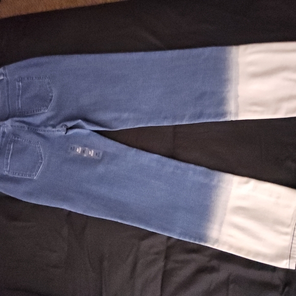 Blue and White Flare Jeans with Ombre Effect - Picture 2 of 2